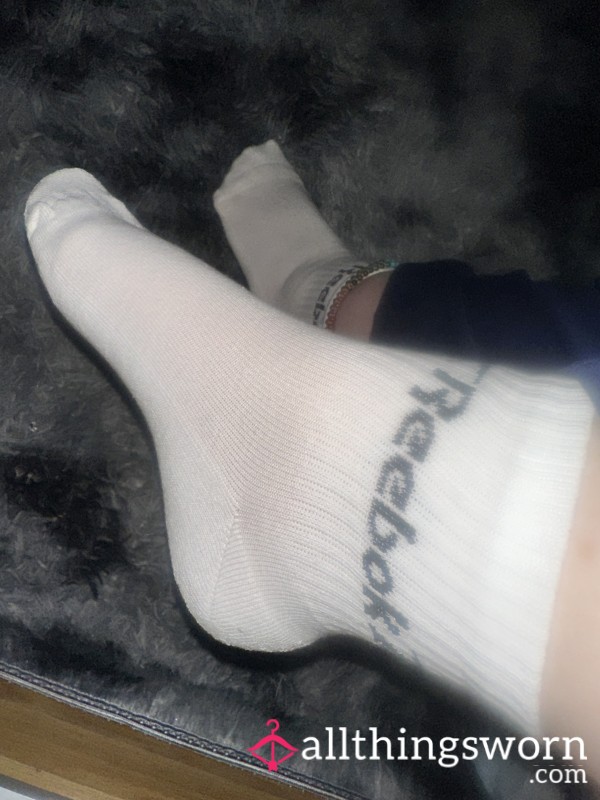 Brand New Reebok White Sports Socks, S**y As Hell And Will Smell Amazing From Being In My Work Boots In This Heat 🥵 Make Them Yours Now 😈