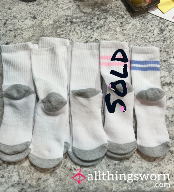 White Socks With Multicolor Accents