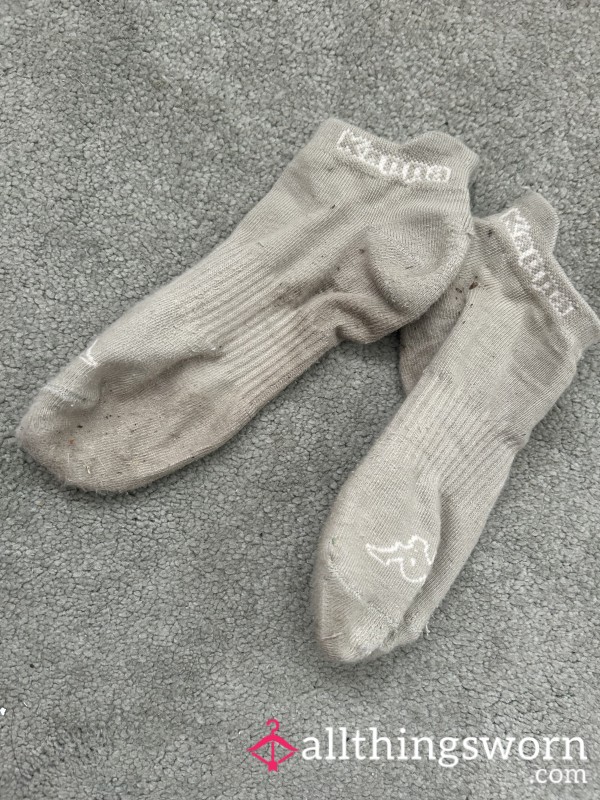 Bratty Babe’s Well-Worn Trainer Socks – Fresh From A Muddy Dog Walk 🐾