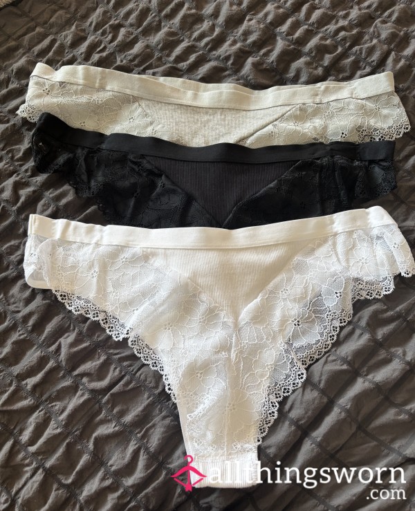 Brazilian Lace, Cotton Panties