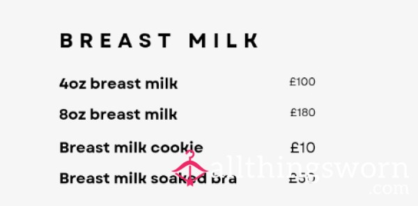 Breast Milk Menu