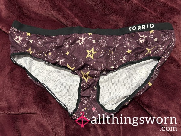~BREATHABLE BURGUNDY & BLACK TRIMMED CELESTIAL ACTIVE HIPSTER PANTY~