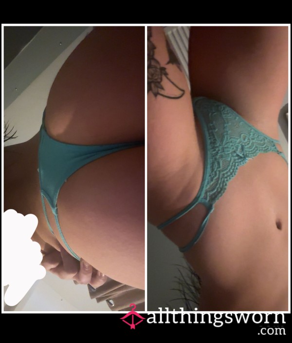 Bright Blue 24 Hour Worn Thong (with 3 Free Photos) 🩵
