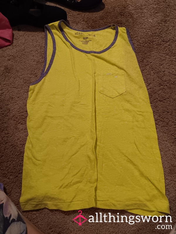 Bright, Bold & Barely Behaved – Worn Yellow Aero Tank (XS)