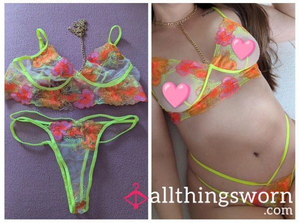 🌺Bright Flor*l Mesh Two Piece🌺