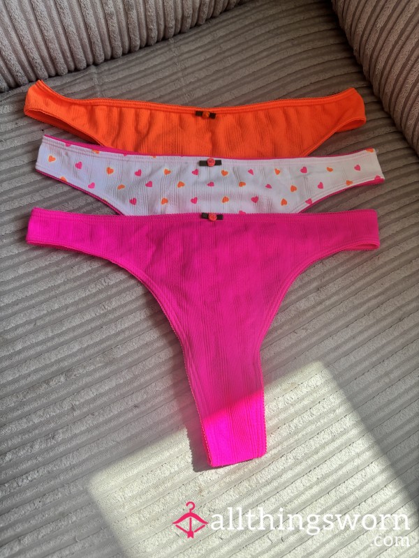 Bright Neon Stretchy Thongs (completely Customisable) (postage Included)
