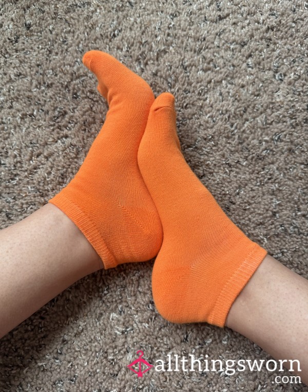 Soft, Bright Orange Ankle Socks 🧡 4-Day Wear, Shipping Included $30