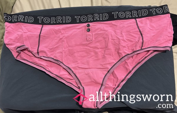 ~BRIGHT PINK & BLACK COTTON CHEEKY PANTY~