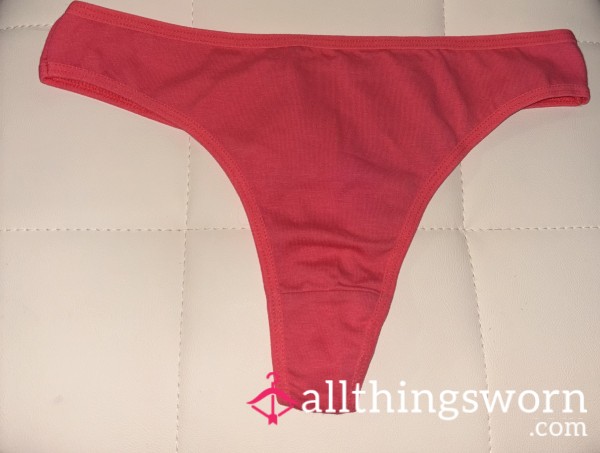 Bright Pink Cotton Thong