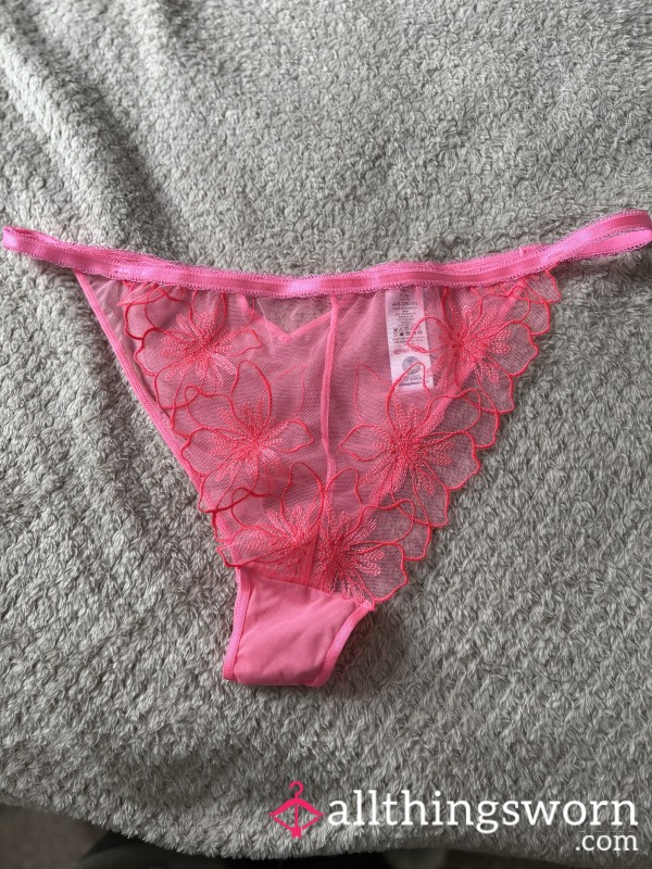Bright Pink Flor*l Stitch Panties