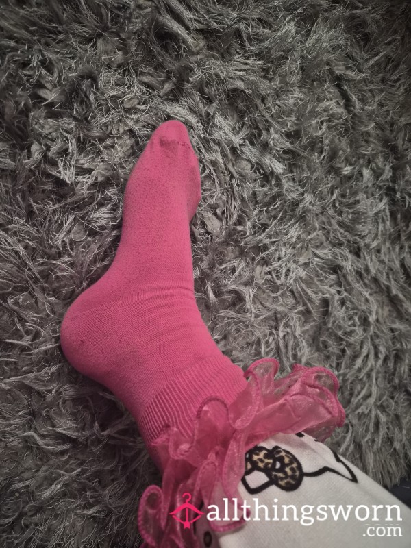 Bright Pink Frilly Socks