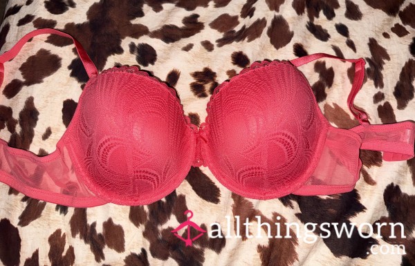 Bright Pink Lace Bra