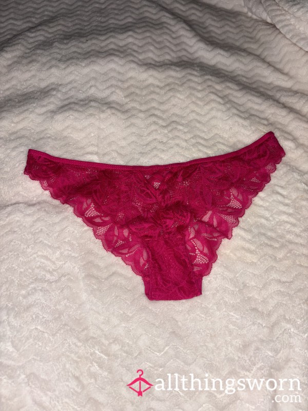 Bright Pink Lace Cheeky Panties