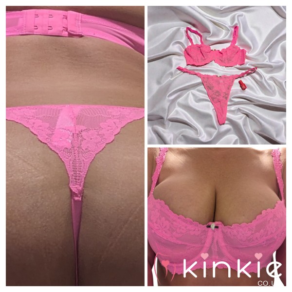 Bright Pink Lace Lingerie Set