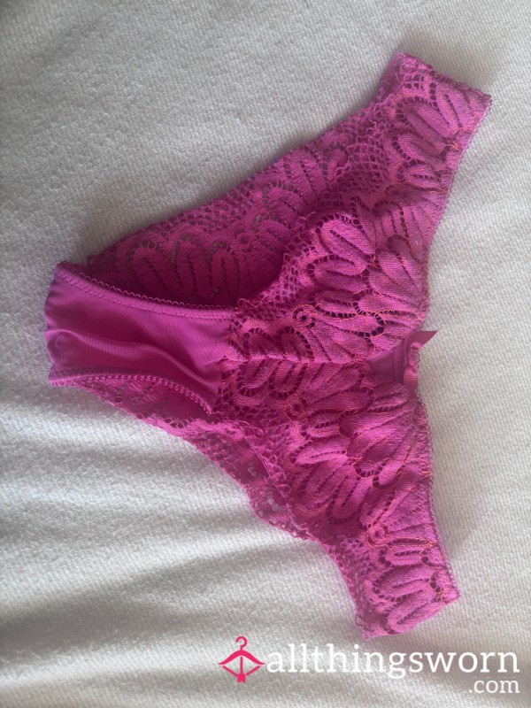 Bright Pink Laced Worn Panties