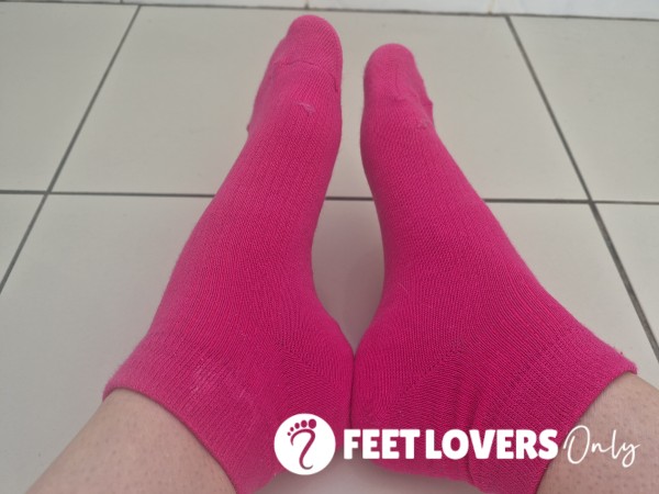 Bright Pink Trainer Socks