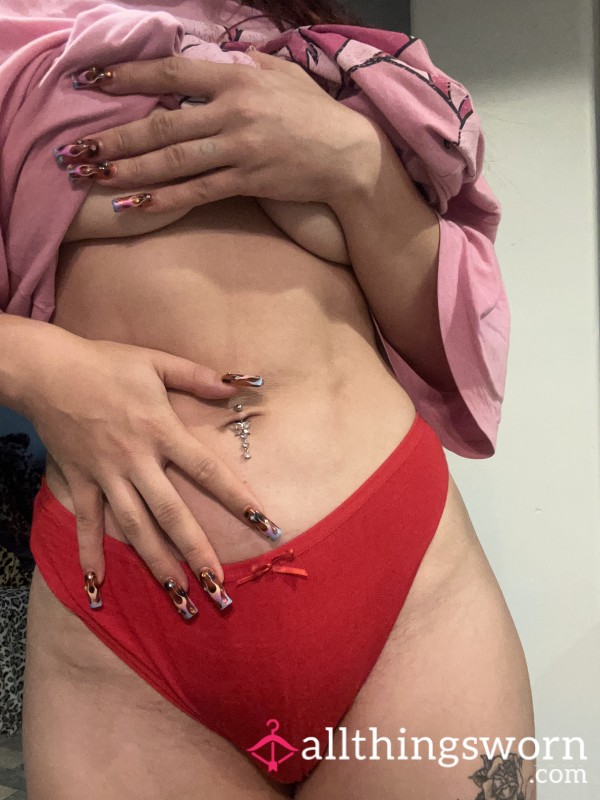 Bright Red Full Back Panties