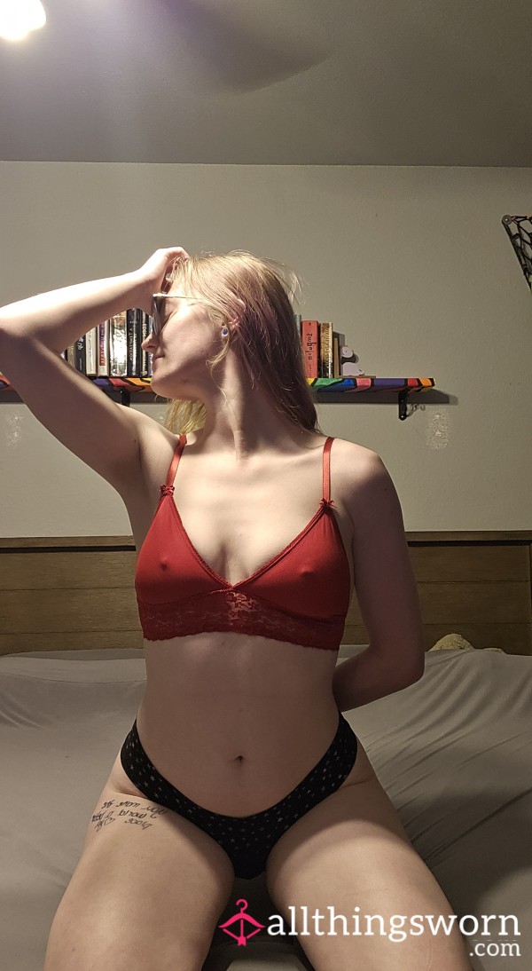 Bright Red Lace Bralette