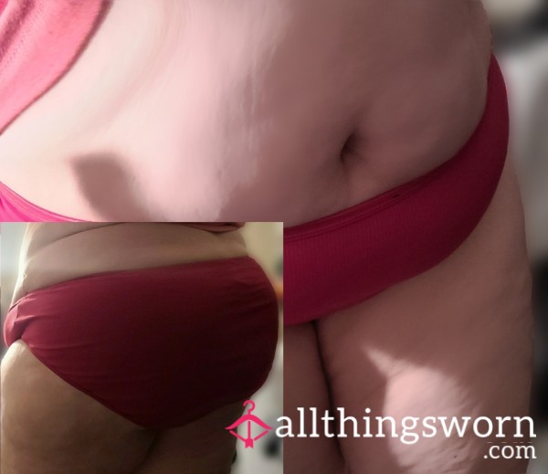 ❤️Bright Red 🍒 Ribbed Bikini Panties👙 🆓 Shipping🇨🇦 Proof Of Wear ❤️