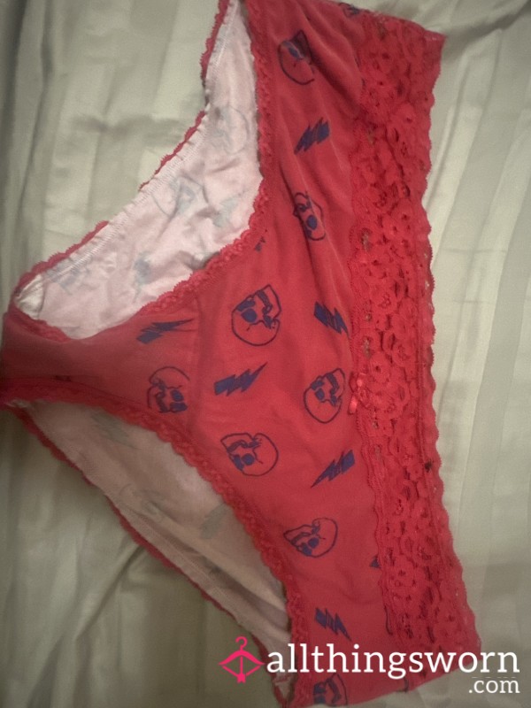 Bright Red Skull Panties