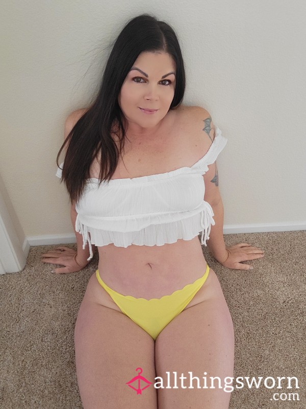 Bright Yellow Nylon Bikini Panties