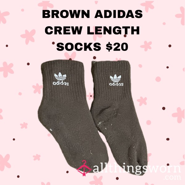 BROWN ADIDAS QUARTER LENGTH SOCKS