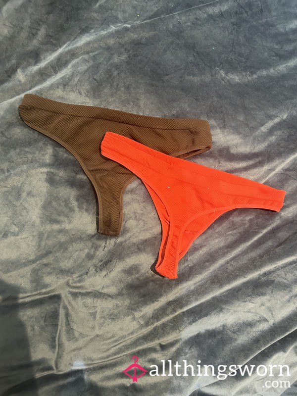 Brown And Red Thong Bundle