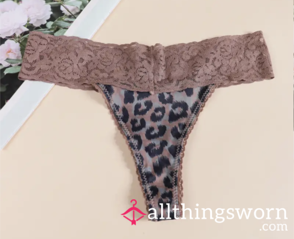 Brown Animal Tanga Thong