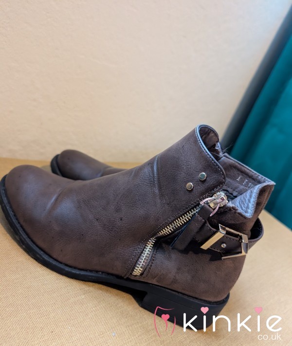 Brown Ankle Boots_ Worn And Then Tossed Aside