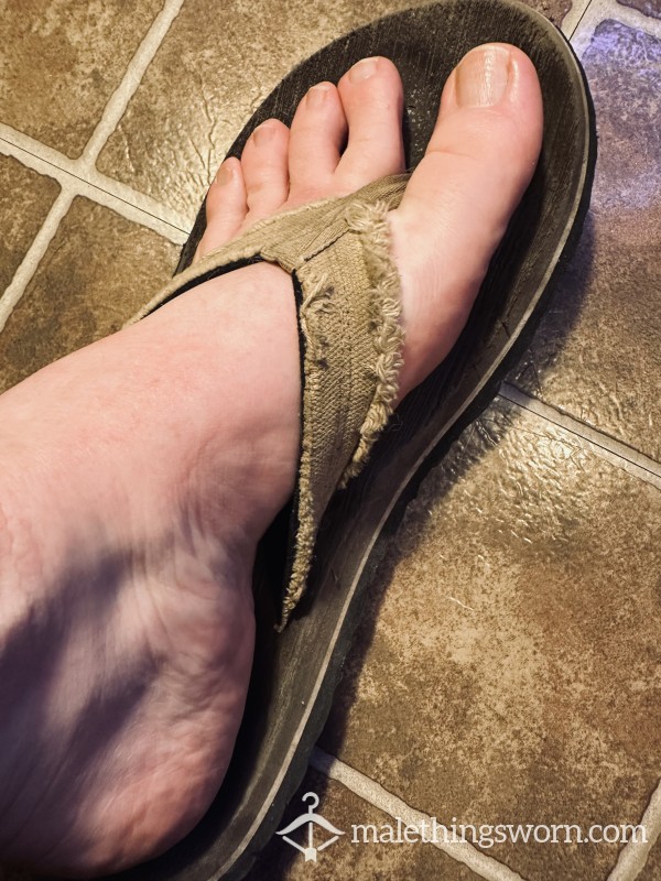 Brown Beyond Worn Flip Flops
