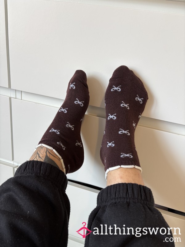Brown Bow Socks