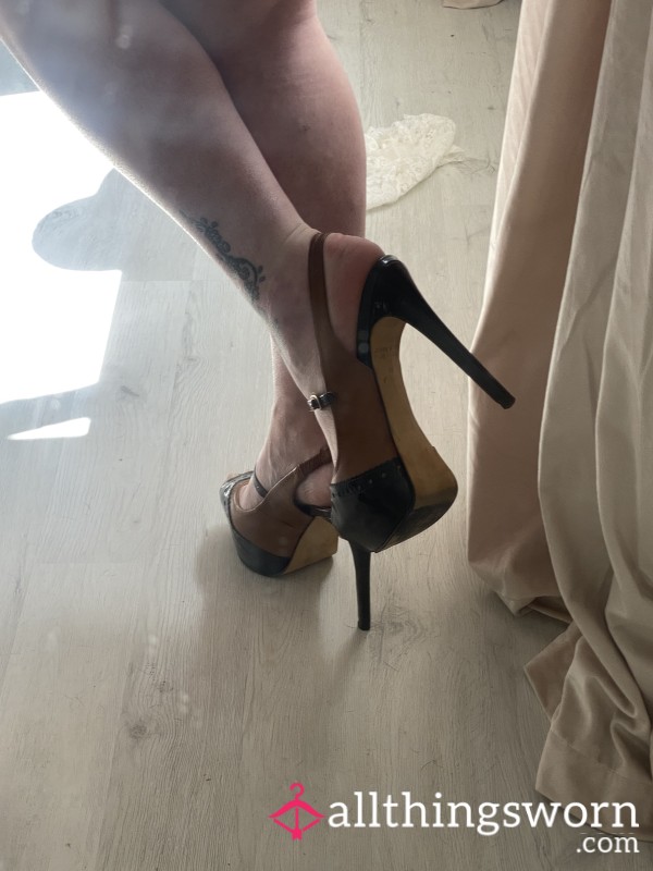 Brown Brogue Style Platform Heels