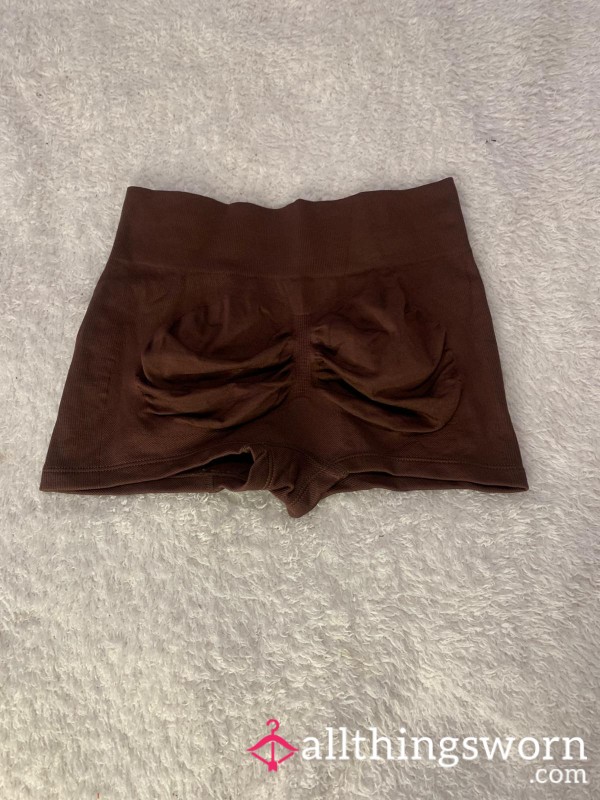 Brown B*m Scrunch Shorts