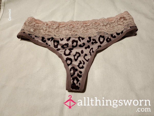 Cheetah Print Thong With Lace