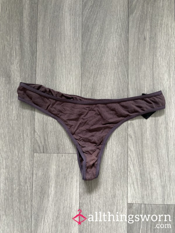 Brown Cotton Thong