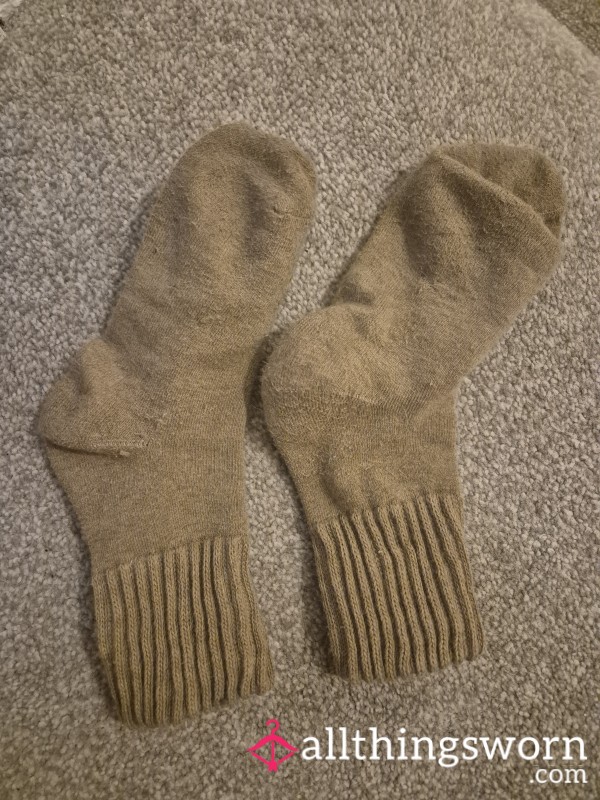 Brown Fluffy Ankle Socks