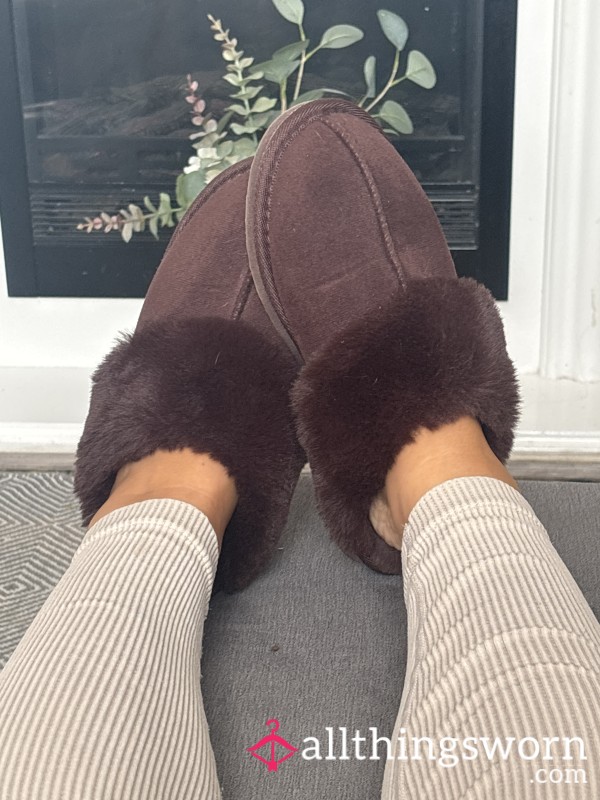 Brown Furry Slippers