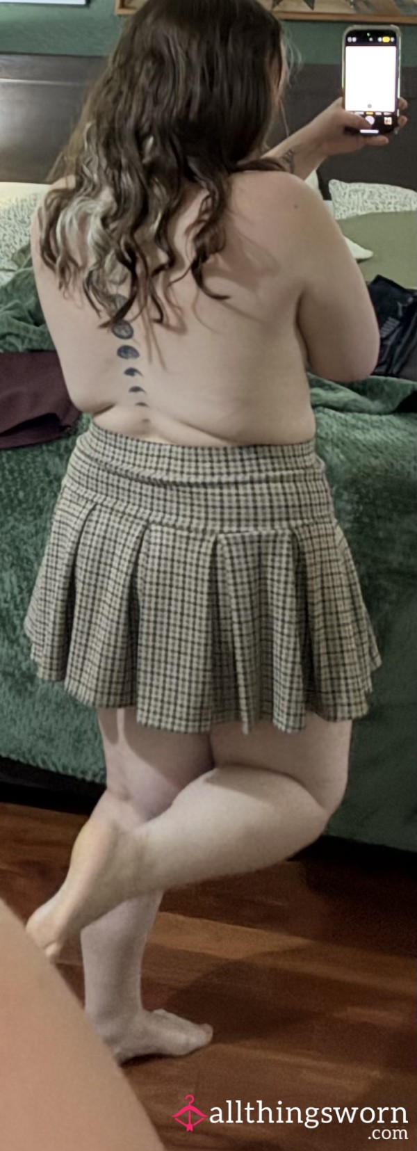 Brown Houndstooth Skirt