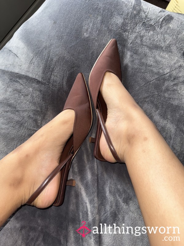 Brown Kitten Heels UK8