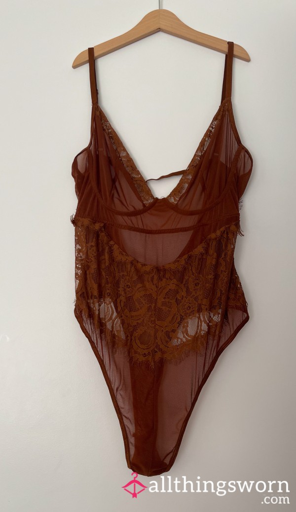 Brown Lace Bodysuit – Soft, Sultry & Seriously Tempting💦
