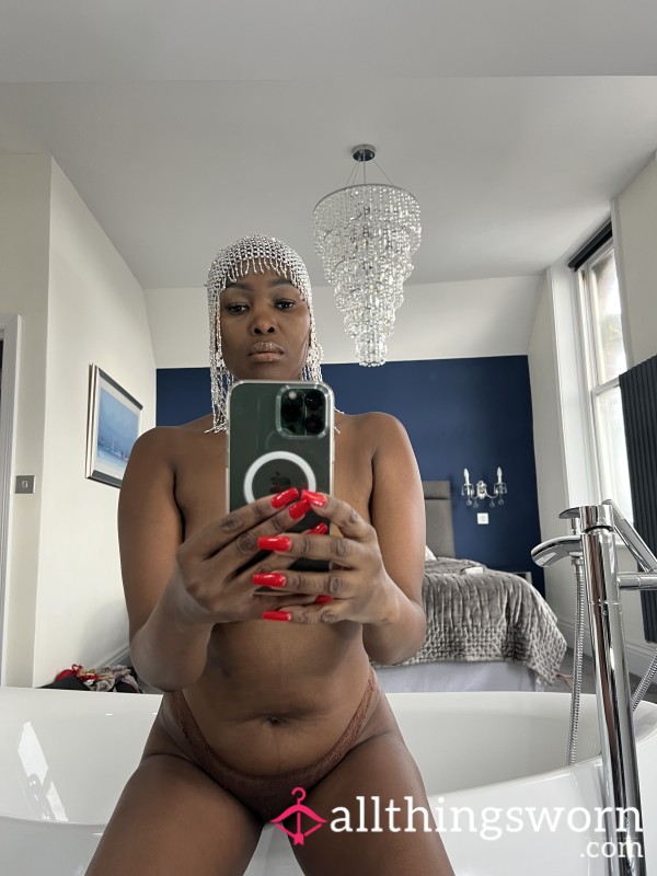 Brown Lace See Through Knickers