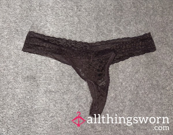 Brown Lace Thong