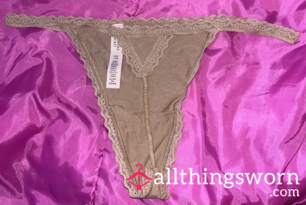 Brown Lace Thong