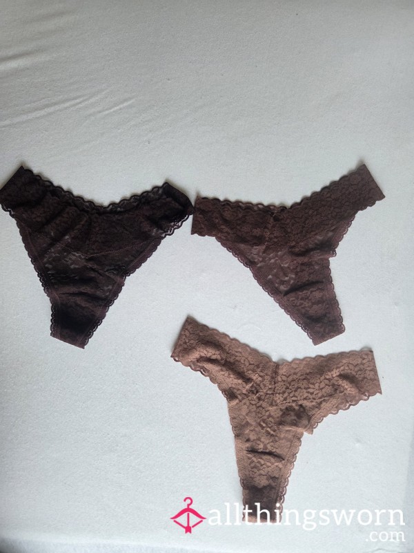 Brown Lace Thongs • Pick Your Favourite 🤎