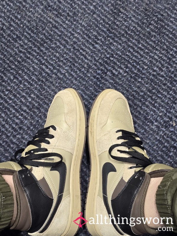 Brown Nikeys On A Train