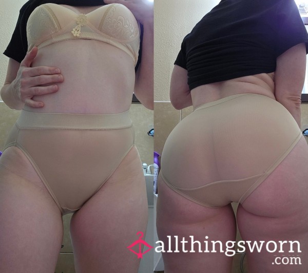 Brown Nylon Granny Panties