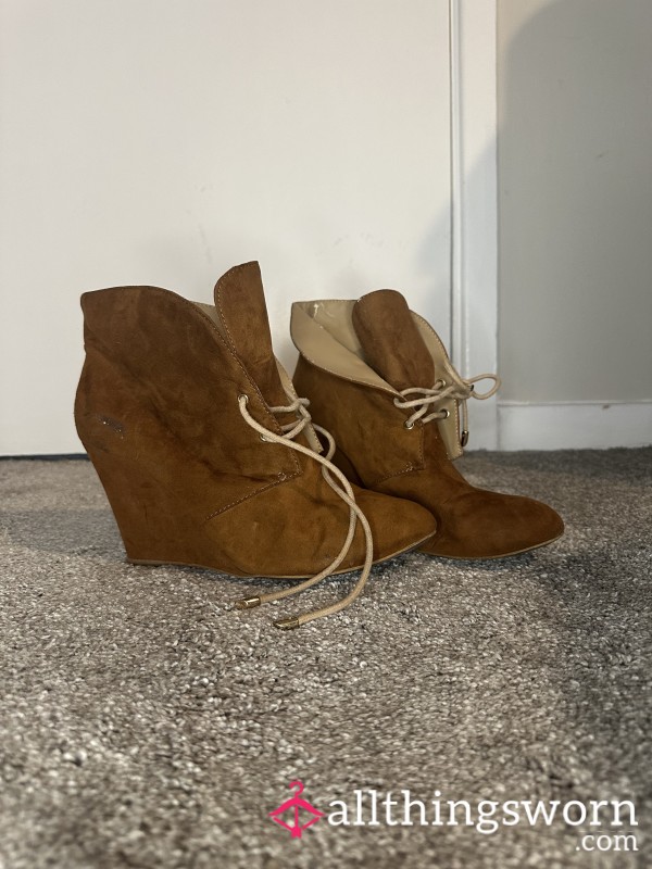Brown Platform Ankle Boots