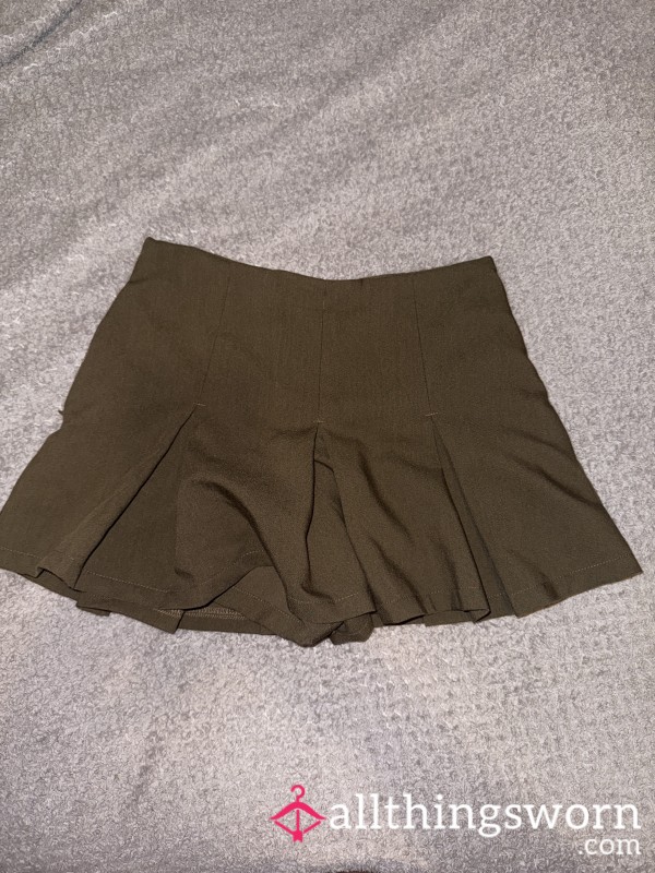 Brown Pleated Skirt