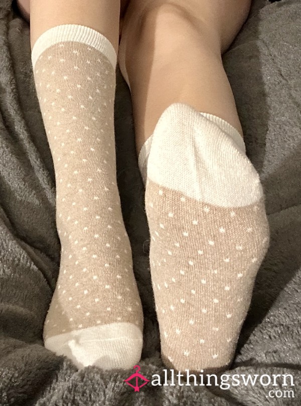 Brown Polka Dot Long Socks