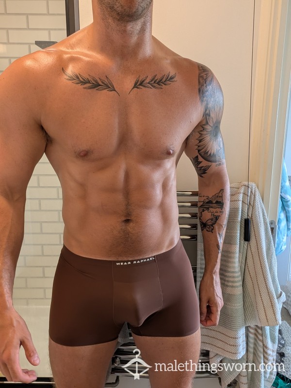 Brown Silk/ Lycra Boxer